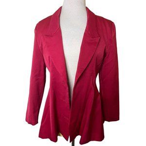 Tokyo Santomi  Womens Blazer Coat Jacket Open Front Ribbed Collar Size 8/10 M